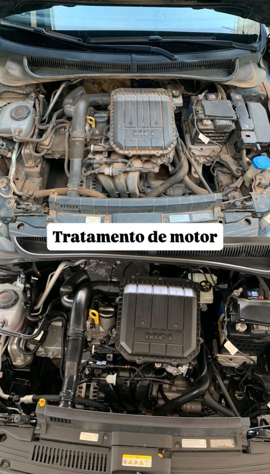Tratamento de Motor - antes e depois Studio Car